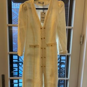 Zara Gold Button Midi Dress